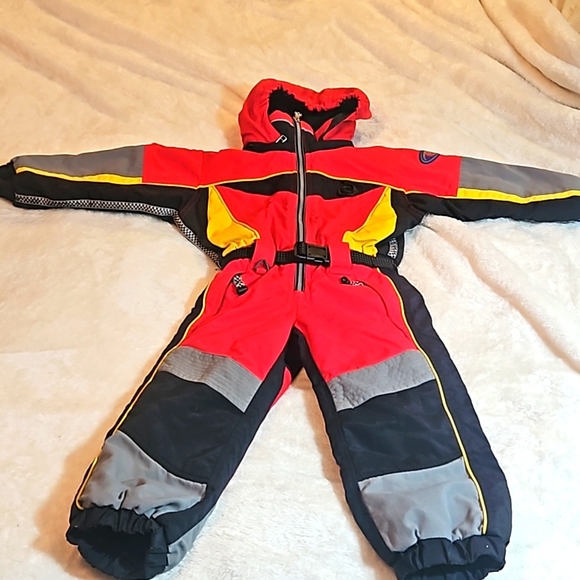 Obermeyer Other - OBERMEYER VINTAGE KIDS Boy SKI SNOW SUIT RED-Black SIZE 4 preschool